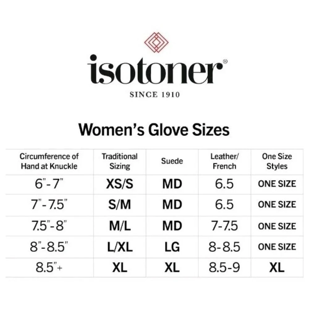 Women's  Isotoner Embossed Faux Leather Touchscreen Gloves- Brown Size S/M